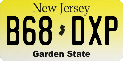 NJ license plate B68DXP