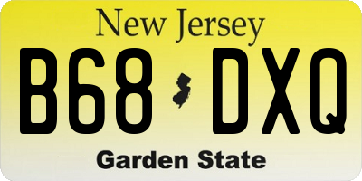 NJ license plate B68DXQ