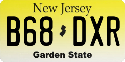 NJ license plate B68DXR
