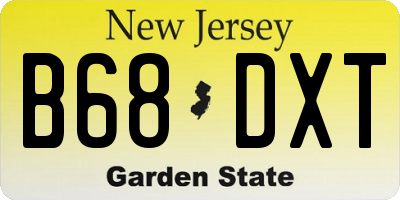 NJ license plate B68DXT