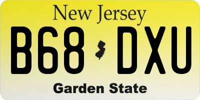 NJ license plate B68DXU