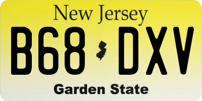 NJ license plate B68DXV