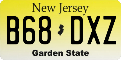 NJ license plate B68DXZ