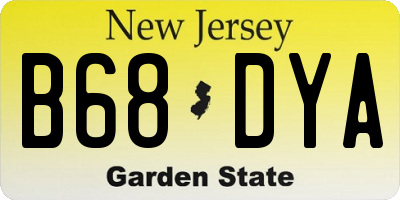 NJ license plate B68DYA