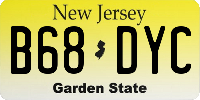 NJ license plate B68DYC