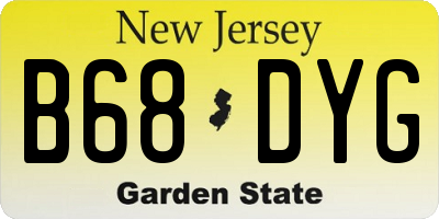 NJ license plate B68DYG