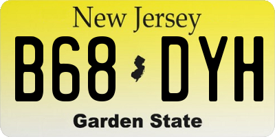 NJ license plate B68DYH