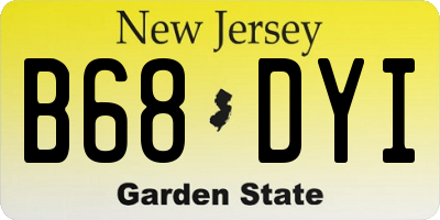NJ license plate B68DYI