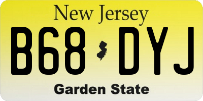 NJ license plate B68DYJ