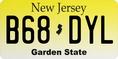 NJ license plate B68DYL