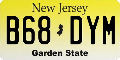 NJ license plate B68DYM