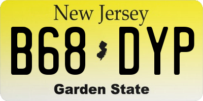 NJ license plate B68DYP