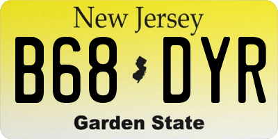 NJ license plate B68DYR