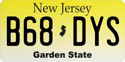 NJ license plate B68DYS