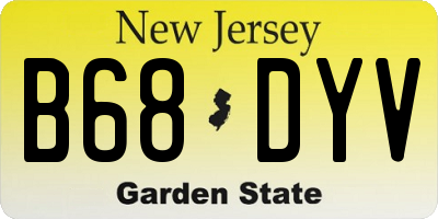NJ license plate B68DYV