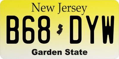 NJ license plate B68DYW
