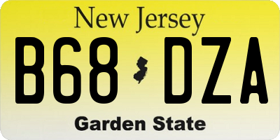 NJ license plate B68DZA