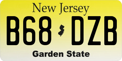 NJ license plate B68DZB