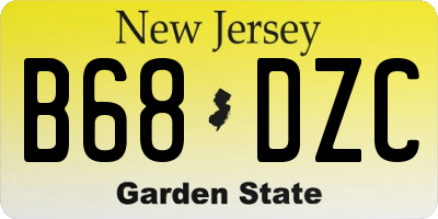 NJ license plate B68DZC