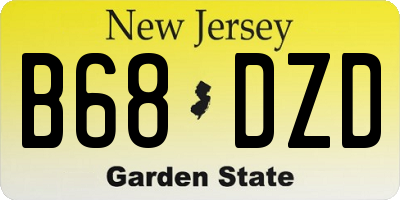 NJ license plate B68DZD