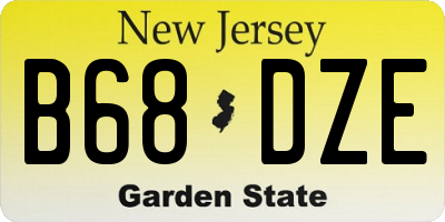 NJ license plate B68DZE
