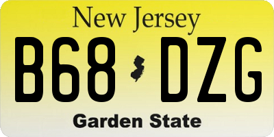 NJ license plate B68DZG