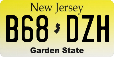 NJ license plate B68DZH