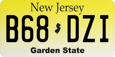 NJ license plate B68DZI