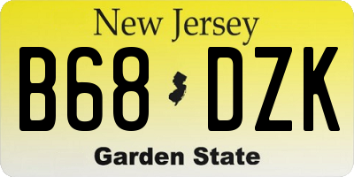 NJ license plate B68DZK