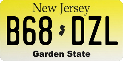 NJ license plate B68DZL