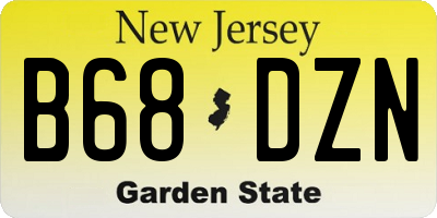 NJ license plate B68DZN