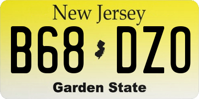 NJ license plate B68DZO