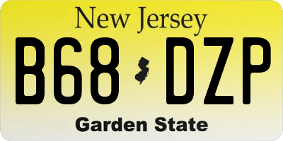 NJ license plate B68DZP