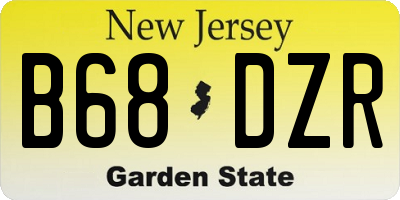 NJ license plate B68DZR
