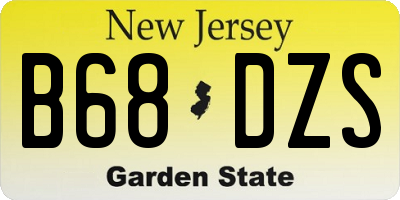 NJ license plate B68DZS