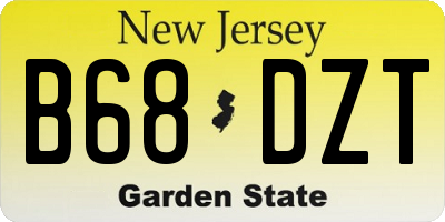 NJ license plate B68DZT