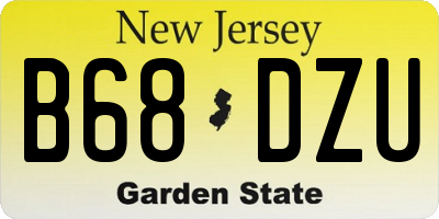 NJ license plate B68DZU