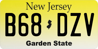 NJ license plate B68DZV