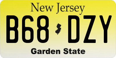 NJ license plate B68DZY