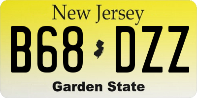 NJ license plate B68DZZ