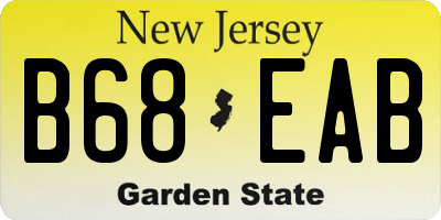 NJ license plate B68EAB