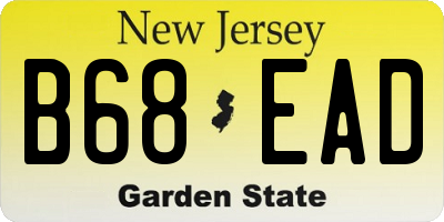 NJ license plate B68EAD