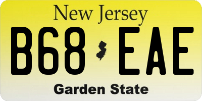 NJ license plate B68EAE