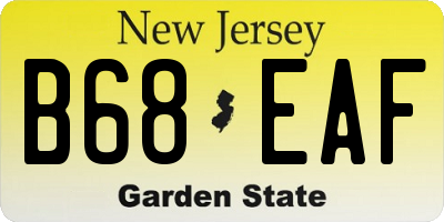 NJ license plate B68EAF