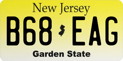 NJ license plate B68EAG