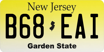 NJ license plate B68EAI