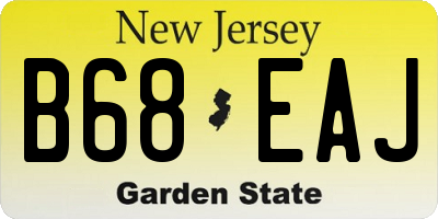 NJ license plate B68EAJ