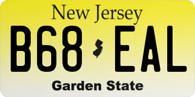NJ license plate B68EAL
