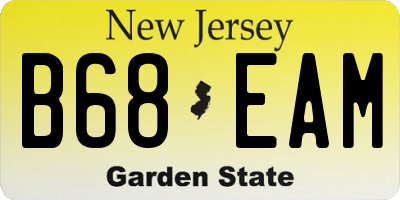 NJ license plate B68EAM