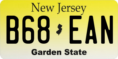 NJ license plate B68EAN